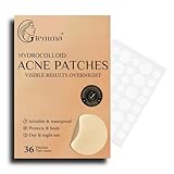 Glemma Hydrocolloid Acne Patches – Invisible Waterproof Pimple Patches for Face – Fast Overnight Results, Protects & Heals Blemishes, Day & Night Use, Dermatologist Tested (36 Count)