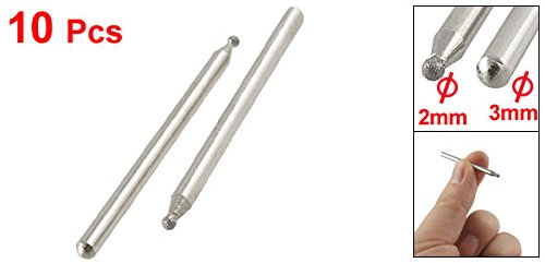 sourcing map 10 x 2 mm Kugelkopf Diamant Schleifstifte Schleifstifte 45 mm Länge de