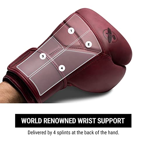Hayabusa T3 LX Leather Boxing Gloves Men and Women for Training Sparring Heavy Bag and Mitt Work - Crimson, 16 oz