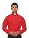 Men's Long Sleeves Tab Collar Clergy Shirt Red (18-18 1/2 (36-37))