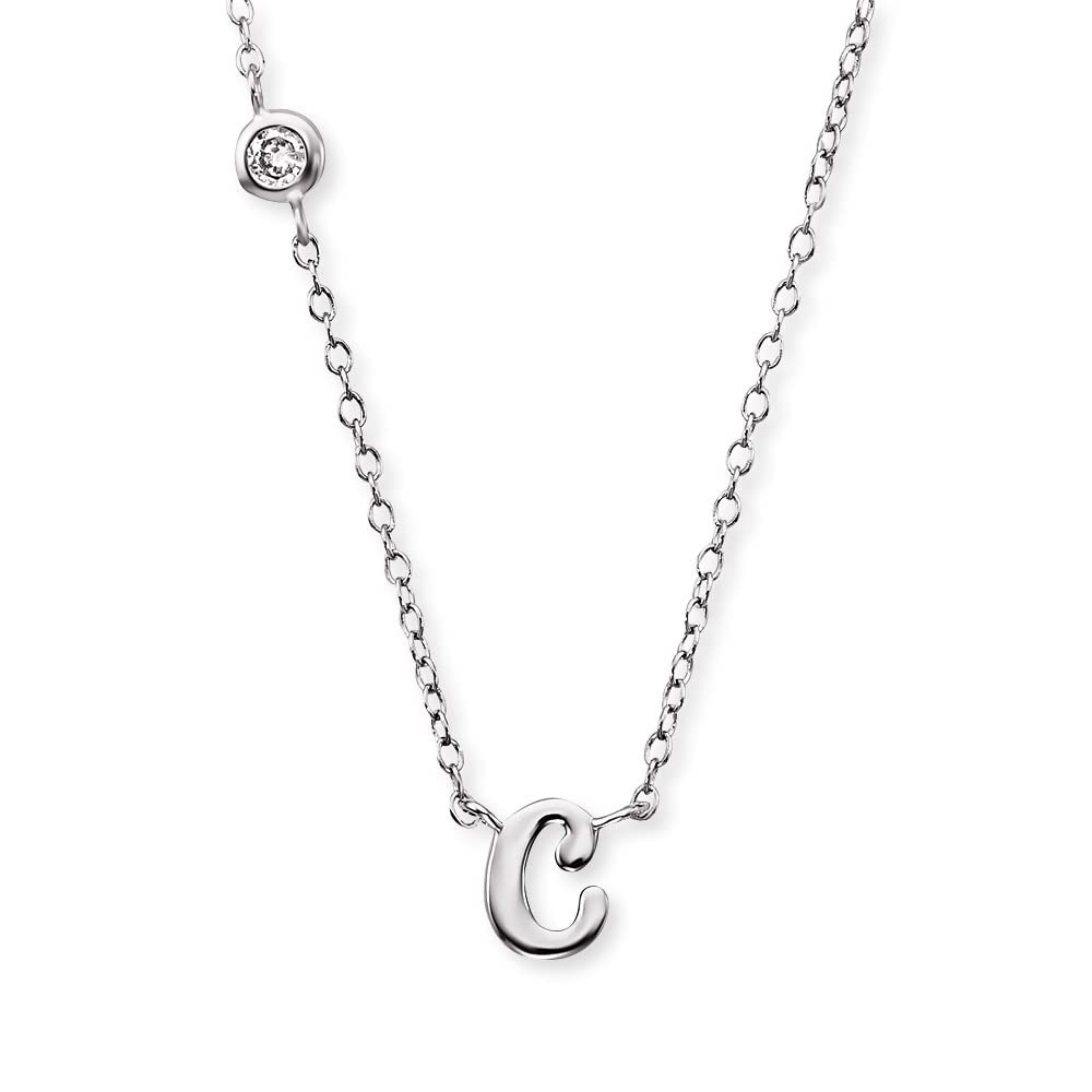 Engelsrufer Angel Whisperer ERN-INITIAL-C Pendant with Chain Letter C with Synthetic Zirconia