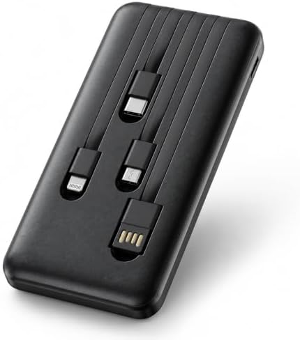 Power Bank Carregador Portátil Universal 10000mAh com Cabos Integ...