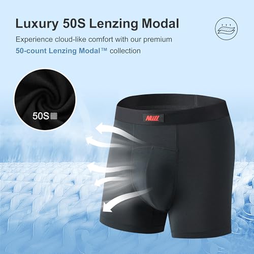Micro Modal Mens Underwear Trunks 3 Pack, Soft Breathable Trunk with 3D Pouch4