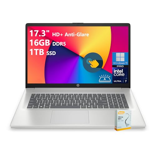 HP 17 Business AI �m�[�g�p�\�R�� | 17.3�C���` HD+ �A���`�O���A�^�b�`�X�N���[�� | Intel 12-Core Ultra 7 255U | 16GB DDR5 1TB SSD | �v���C�o�V�[�J���� Wi-Fi 6 �o�b�N��