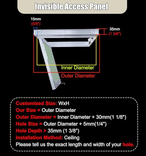 Panneau d'accès au plafond haut de gamme trappe invisible intégrée 550 x 550 mm
