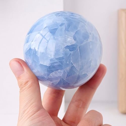 Crystal Lapis Lazuli Crystal Ball Ornaments Stone Polished Blue Topaz Ball feng Shui Ball Seven Star Array Home Ornaments,Blue,3