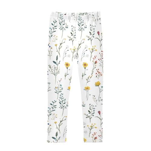 ZZKKO Girls Leggings Bohemian Flowers Toddler Girls Clothes Leggings for Girl Toddler Girl Trousers
