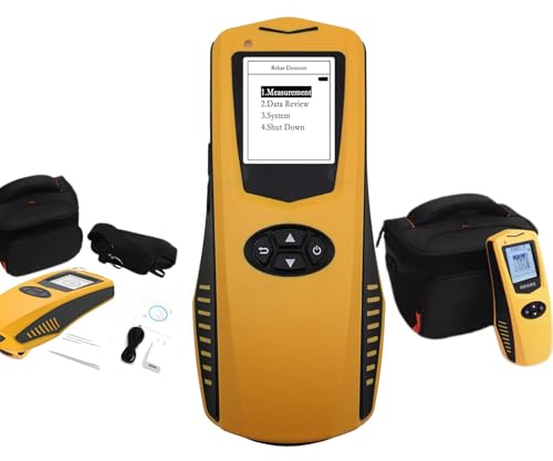 VTSYIQI Rebar Locator Integrated Steel Bar Scanner Digital Rebar locating Equipment with Range 1 to 120mm Concrete Protective Layer Tester LCD Display LCD Display 128 * 128 pixels