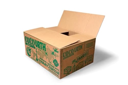 CocoUrth Natural Hookah Coconut Shell Charcoal Flat 25x25x18mm 960 PCS Electric Burner Briquettes Used Also for Cooking, Grilling, Barbecuing, Incense Narguile Coal (10kg)