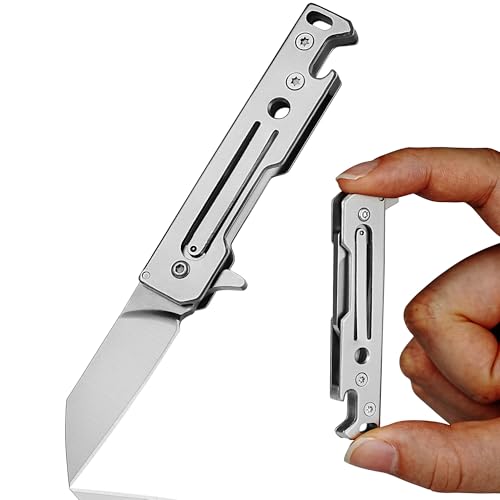 VALHALLA Mini EDC Pocket Knife, Small Titanium Folding Knife with Liner Lock, Lightweight EDC Tool for Outdoor, Camping & Daily Use, Gift for Women Men