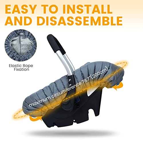 Orzbow Enfant Car Seat Covers - Cocoon Baby Cover For Boys & Girls, For Spring Autumn Winter, Breathable Windproof, Zipped Window, Universal Fit For Infant Car Seat (0-12M) (Gray) #TOP1