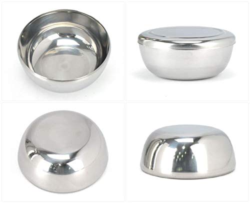 Soltreebundle Set Of 5, Korean Stainless Steel Rice Bowl With Lid Set, Korean Kitchen Restaurant, Multi-Purpose Stainless Steel Hygienic Sanitary Bowl + Lid Set #TOP5