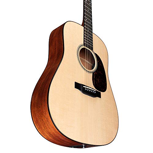 Martin Guitar D-16E Mahogany With Gig Bag, Acoustic-Electric Guitar, Mahogany And Sitka Spruce Construction, Gloss-Top Finish, D-14 Fret, And Low Oval Neck Shape Natural #TOP2
