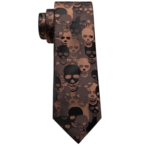 Image of Barry.Wang Silk Ties for Men Fun Necktie and Tie Clip Set for Wedding Party Business Formal Extra Long