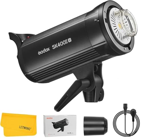 Godox SK400II-V Studio Strobe Light Flash, 400Ws 5700K Built-in Godox 2.4G Wireless X System Professional Studio Flash Monolight Light Modeling Lamp for Photography