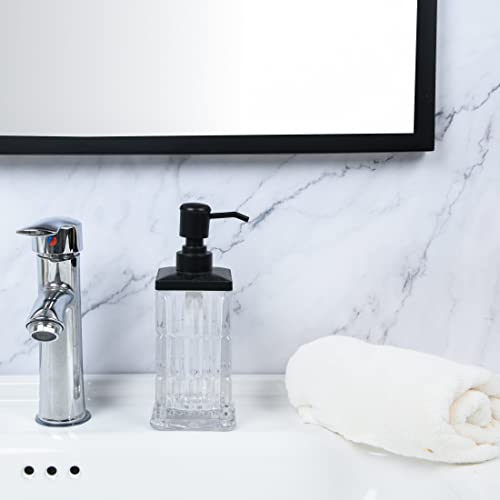 H Halston Modern Soap Dispenser With Rustproof Pump For Soap, Lotion, Dish Soap, Liquid Soap, Farmhouse Styles, For Kitchen Countertop, Bathroom, Home Decor (Fluted Square Glass) #TOP3