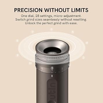 OutIn Fino Portable Electric Coffee Grinder with OutIn Removable Universal Coffee Drip Stand with Cork Pad