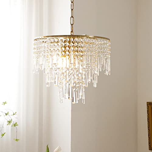 Lustre en cristal contemporain E14 suspension design pour salon