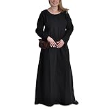 Farbe schwarz Mittelalter Unter Kleid Freya Kostüm Zubehör Baumwolle schwarz - S