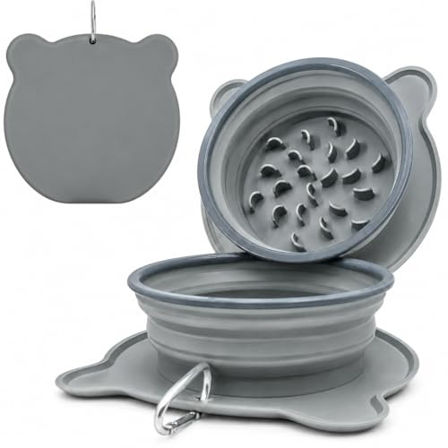 Collapsible Dog Bowls, 2-in-1 Silicone
