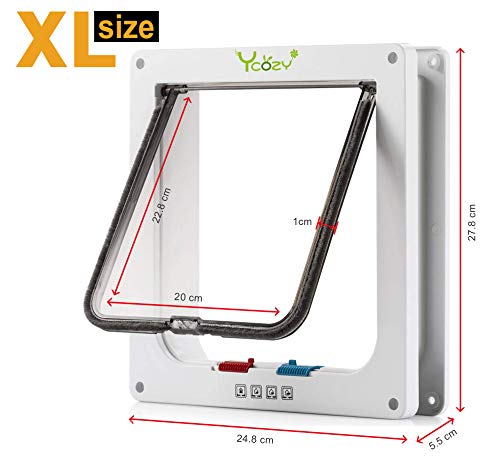 Ycozy porta de gato interna com trava, portas de gato podem ser montadas em paredes/portas/janelas(T
