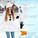 Ueyben Schneemann Kostüm Set,Weihnachtskostüm mit Schneemann hut Tutu Handschuhe Karotten Requisiten Nase Drei schwarze Kunstfellbälle für Frauen Weihnachten Halloween Karneval