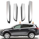 4Pcs Silver Roof Luggage Cargo Rail Rack End Cap Protection Cover Shell Trim Fits for...