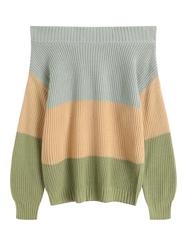 Image of ZAFUL Sweaters for Women Off Shoulder Knit Sweater with Long Sleeve Loose Pullover Jumper Tops