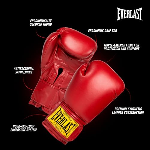 Gants de boxe Everlast 1910 à mousse triple couche et support de poignet - 4