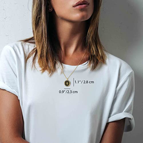 14K Yellow Gold Scorpio Necklace Zodiac Pendant Star Sign Birthdays 24Th October To 22Nd November Jewelry Inscribed In 24K Gold On Black Onyx Gemstone, 18" Gold Plated Silver Rolo Chain #TOP4