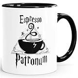 MoonWorks Tasse à café en céramique, Céramique, Cartouche Expresso - Intérieur Noir, Taille Unique