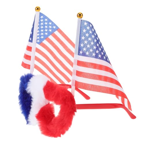 SOIMISS Lunettes de Fête Ballon avec Cadre Doux et Drapeaux Américains Lunettes de Supporteur Légères pour Matchs de Football Accessoires Patriotiques pour Festivals et Soirées