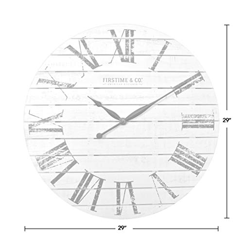 Farmhouse Shiplap Wall Clock White / 29 In. #TOP3