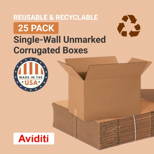Aviditi 201212 Long Corrugated Cardboard Box 20" L X 12" W X 12" H, Kraft, For Shipping, Packing And Moving (Pack Of 20) #TOP2