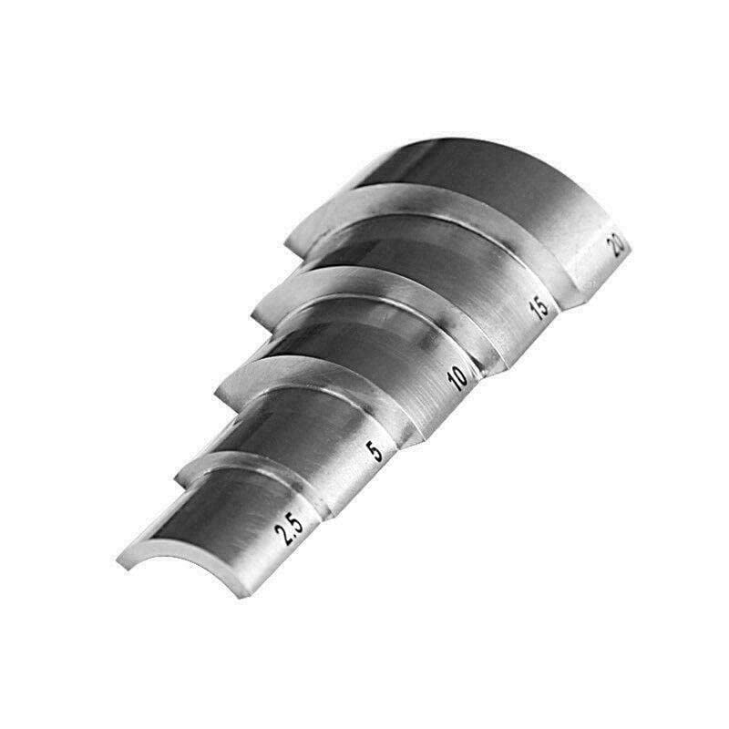 Bloque de calibración de 5 pasos curvado para calibración de medidor ultrasónico de espesor con material de acero inoxidable 304, espesores 2.5mm, 5mm, 10mm, 15mm, 20mm miniatura 2