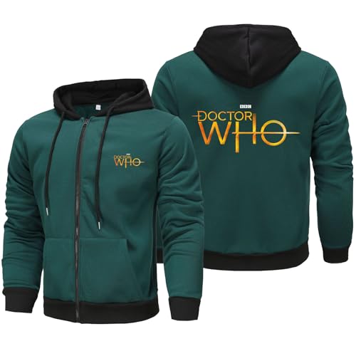 MODRYER Sweats À Capuche pour Hommes pour Doctor Who Hiver Pull À Capuche Veste Polaire Chaude Manteau Décontracté Mode Pull À Capuche Vestes Polaires À...