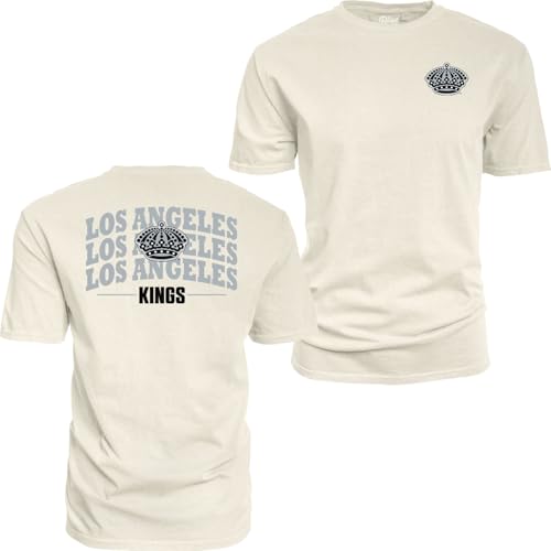 Los Angeles Kings NHL Officially Licensed T-Shirt Ringspun Front/Back Fury Ivory, Large
