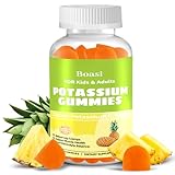 90 Count 1200mg Potassium Chloride Gummies,Sugar Free Electrolyte Balance Gummies,Muscle Relief & Heart Health Potassium Supplement for Adults Women Men