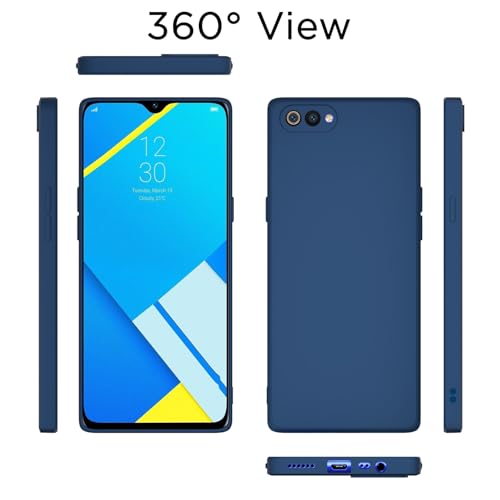 Image of Outlouders Back Cover for Realme C2 | Camera Protection | Durable Soft Matte Silicone Bumper Case (Blue)