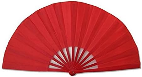 Tai Chi Fan Kung Fu Fan of High-density Bone Whole Bamboo Bamboo Bamboo Mulan Fan Red No Net Surface