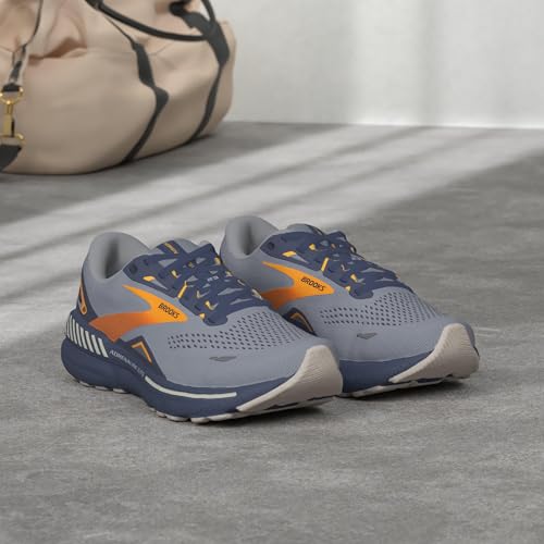 Brooks Men’s Adrenaline GTS 23 Supportive Running Shoe - Grey/Crown Blue/Orange - 7 Medium by Brooks - Image 2