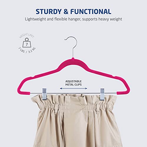 image for ZOBER Premium Velvet Skirt Hangers (20 Pack) Non Slip Velvet Pants Han