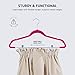 Premium Non-Slip Velvet Hangers with Metal Clips; Pack of 20 Pink