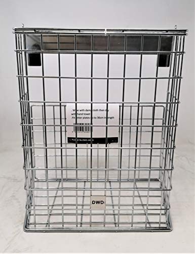 DWD - Jaula para buzón, apta para la mayoría de tipos de puertas, incluyendo UPVC, puertas compuestas en cromo, no requiere tornillos de fijación, cesta de acero premontada