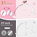 HITTI Super Large 31in Half Moon Light for Nail Desk, Foldable Arch Light for Nail Tech Lamp with Phone Stand, LED Table Lamp for Manicure, Handicraft, Art, Eyelash Extension (Crystal Diamond) -White