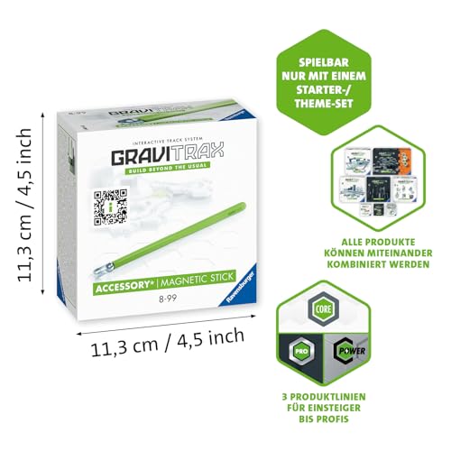 Ravensburger GraviTrax Accessory Magnet Stick 27478 - GraviTrax Zubehör für Deine Kugelbahn - Murmelbahn und Konstruktionsspielzeug ab 8 Jahren, GraviTrax Erweiterung kombinierbar mit Allen Produkten