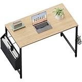 Pamray 32 Inch Computer Desk for Small Spaces with Storage Bag, Home Office Work Desk with Headphone Hook, Small Office Desk Study Writing Table