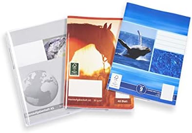perfect line 15 pcs DIN-A5 exercise book covers EXTRA STRONG, crystal clear & transparent, flexible & wipeable protector cover, protective cover for work & school