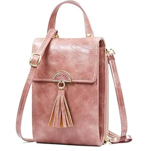 REETEE Crossbody Mobiele Telefoon Tas PU Lederen Kleine Cross Body Schoudertas Mini Womens Portemonnee Tas Met Verstelbare Schouderband en Multi-Pocket Handtas