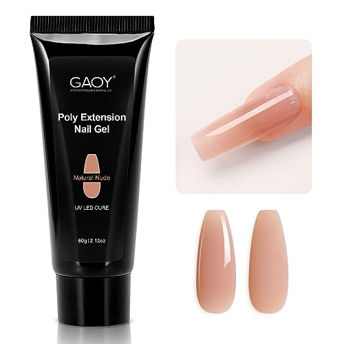 GAOY Poly Gel, 60g Nail Extension Gel, Clear Builder Enhancement for Beginner & Professional Nail Art Salon DIY at Home
